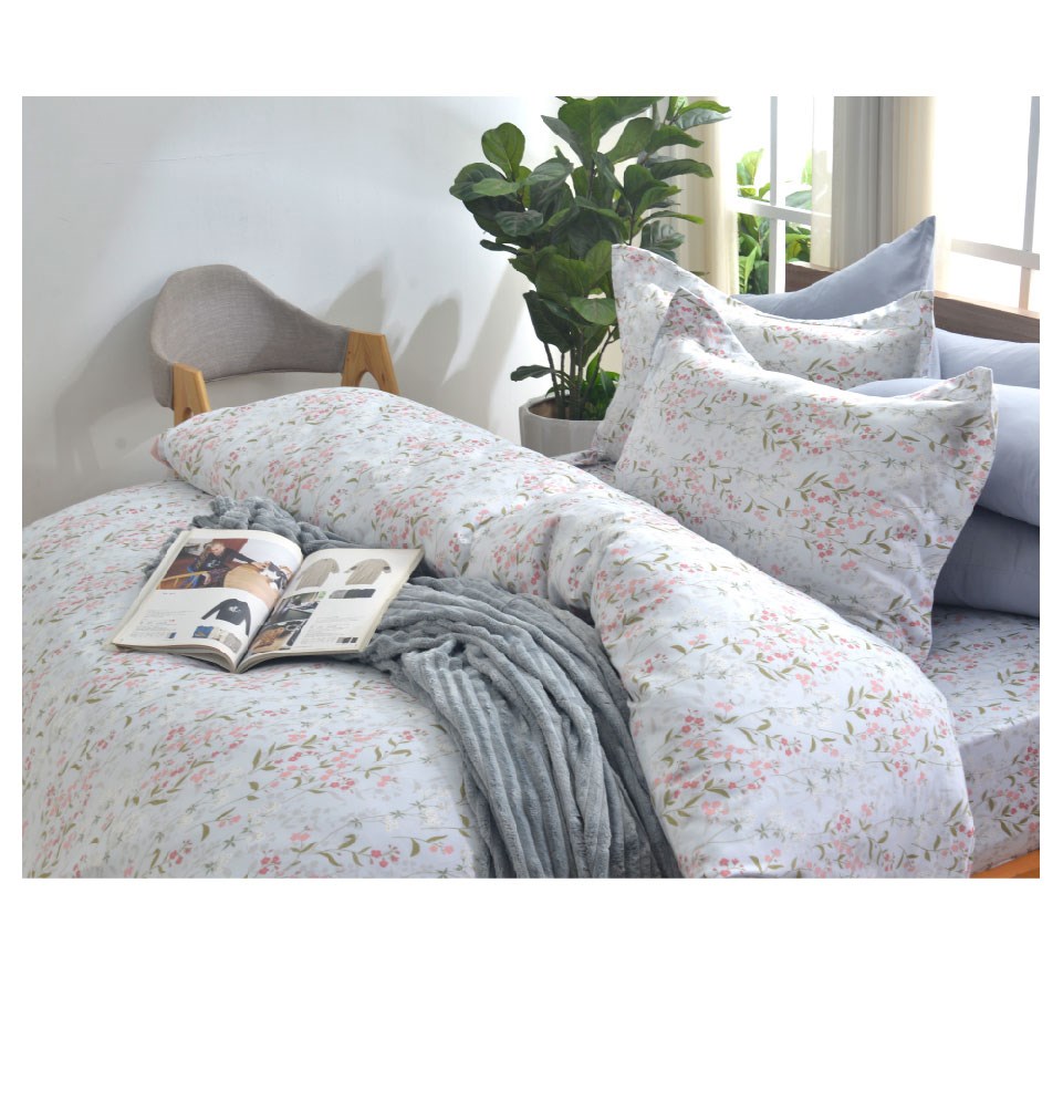 奧斯汀/兩用被床包組/夢幻天絲/02051花田一路