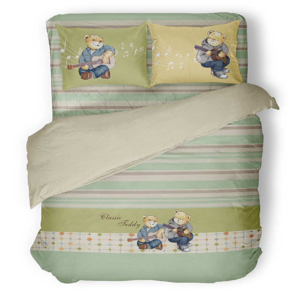 奧斯汀/泰迪兩用被床包組/精梳美國棉/TD019吉他手