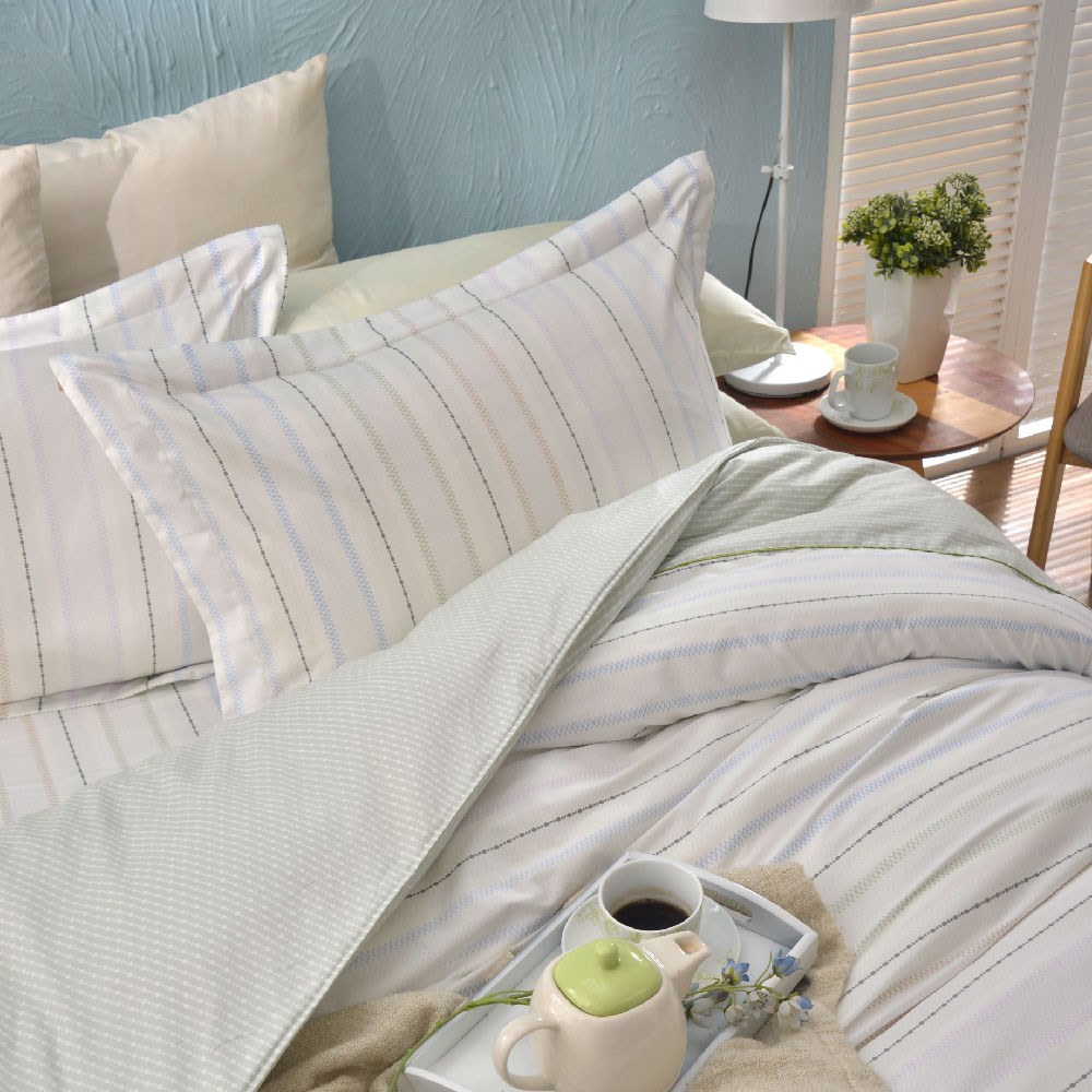 奧斯汀/床包組/100%無異纖精梳純棉/02008蘭德爾(綠)