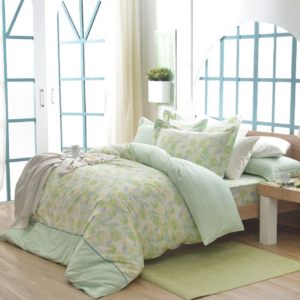 奧斯汀/床包組/100%無異纖精梳純棉/02010夏天來了(綠)