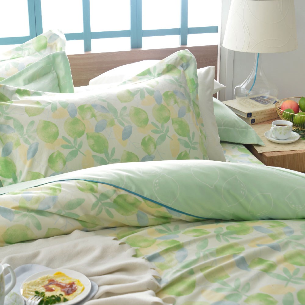 奧斯汀/床包組/100%無異纖精梳純棉/02010夏天來了(綠)