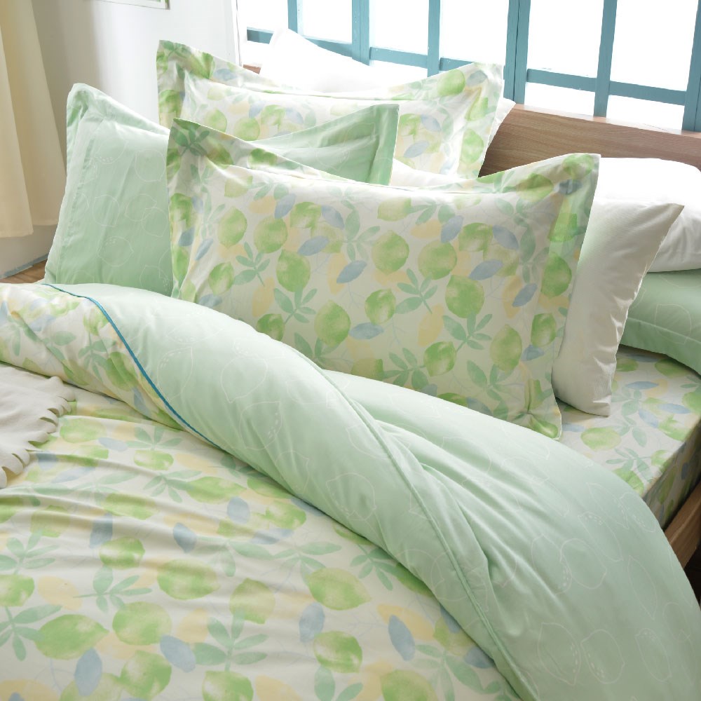 奧斯汀/床包組/100%無異纖精梳純棉/02010夏天來了(綠)