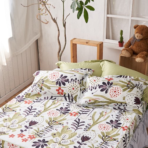 奧斯汀/兩用被床包組/100%無異纖精梳純棉 /1902森林之歌