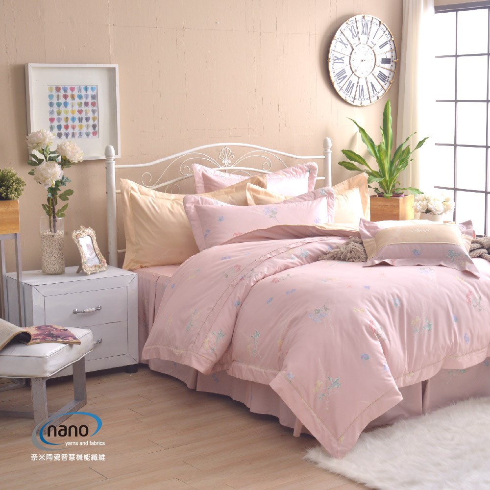 奧斯汀/七件式床罩組/100%無異纖精梳純棉/02011菲麗絲