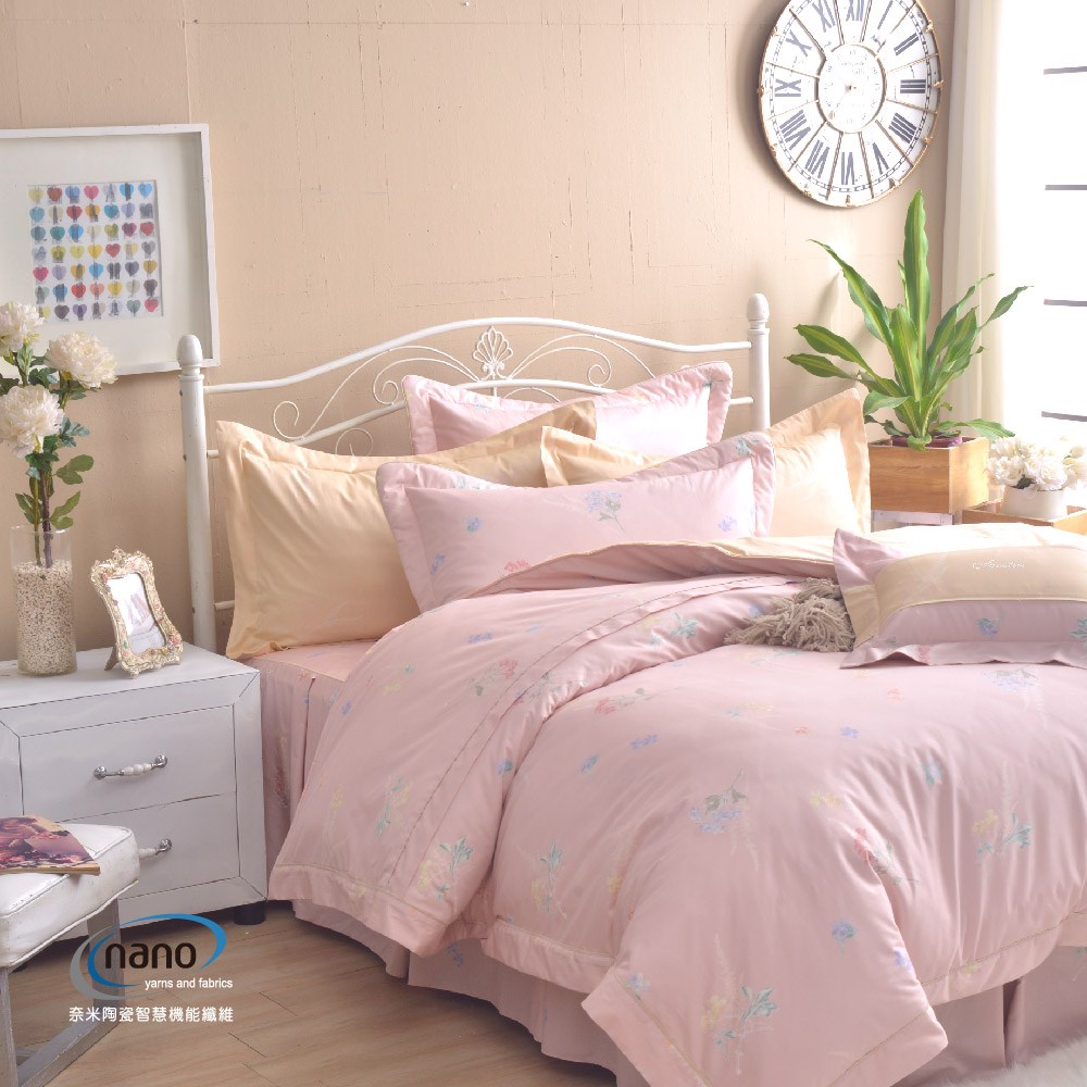 奧斯汀/七件式床罩組/100%無異纖精梳純棉/02011菲麗絲