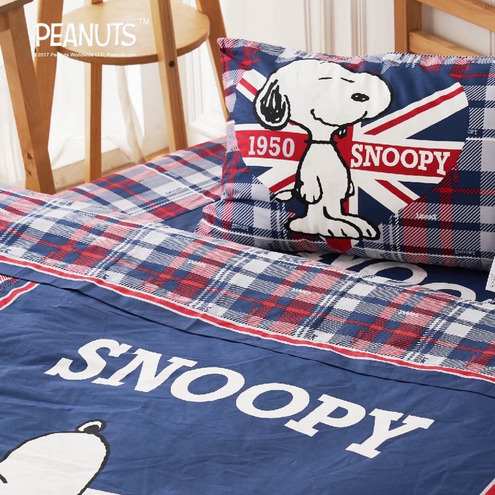 奧斯汀/Snoopy兩用被床包組/精梳美國棉/SN67英倫時光