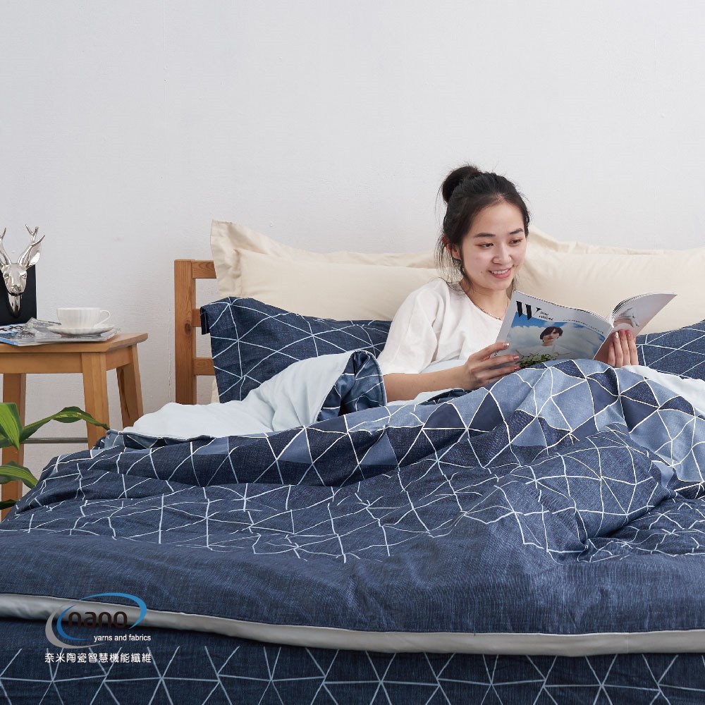 奧斯汀/絲棉二重奏兩用被/100%精梳純棉+頂級天絲/02022迷夢(藍)