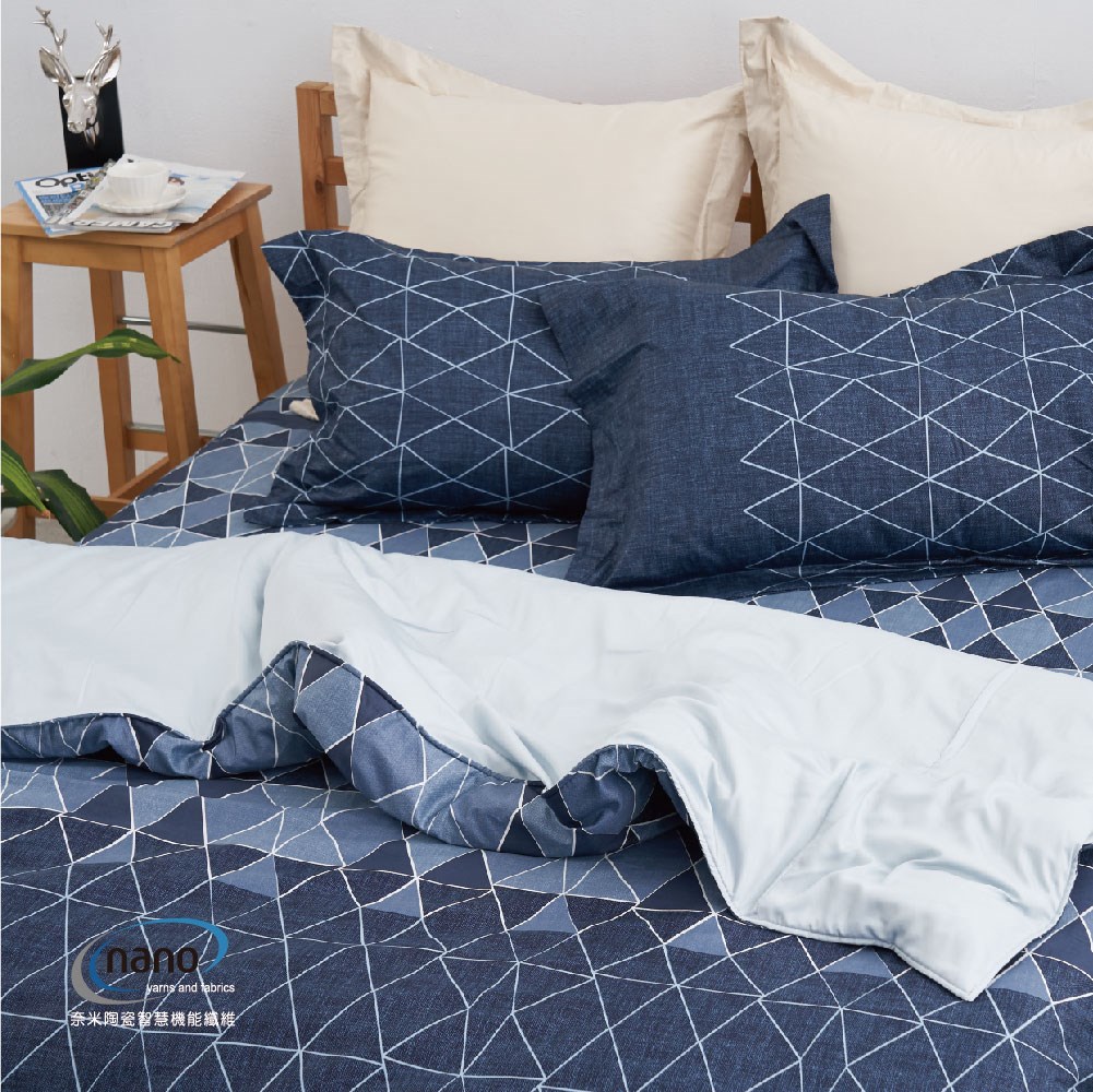 奧斯汀/絲棉二重奏兩用被/100%精梳純棉+頂級天絲/02022迷夢(藍)