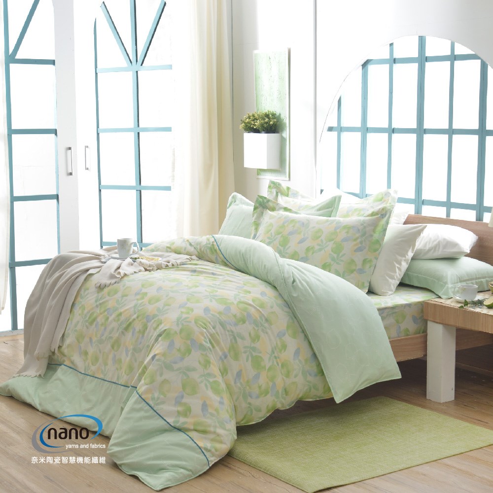 奧斯汀 | 薄被單  | 100%無異纖精梳純棉 | 02010夏天來了(綠)