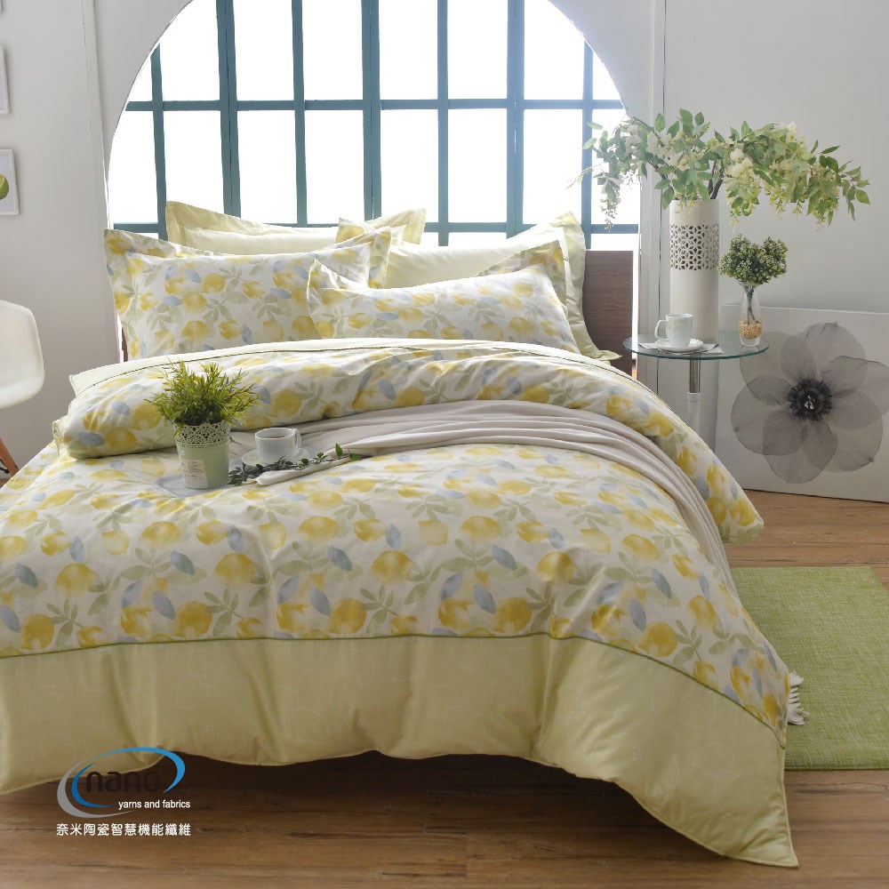 奧斯汀 | 薄被單  | 100%無異纖精梳純棉 | 02009夏天來了(黃)