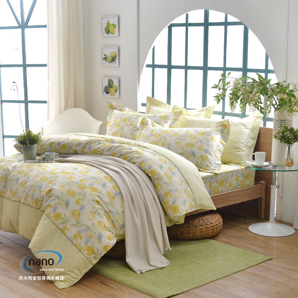 奧斯汀 | 薄被單  | 100%無異纖精梳純棉 | 02009夏天來了(黃)