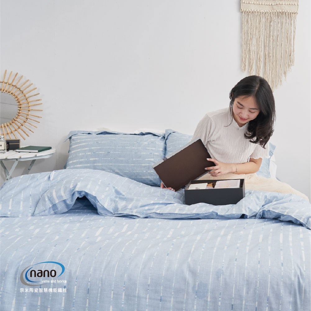 奧斯汀 | 薄被單  | 100%無異纖精梳純棉 | 1903-2瓦爾羅(藍)