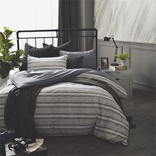 恩比寢飾 | 兩用被床包組 |  印象系列 100%精梳棉 | 條紋蠟筆