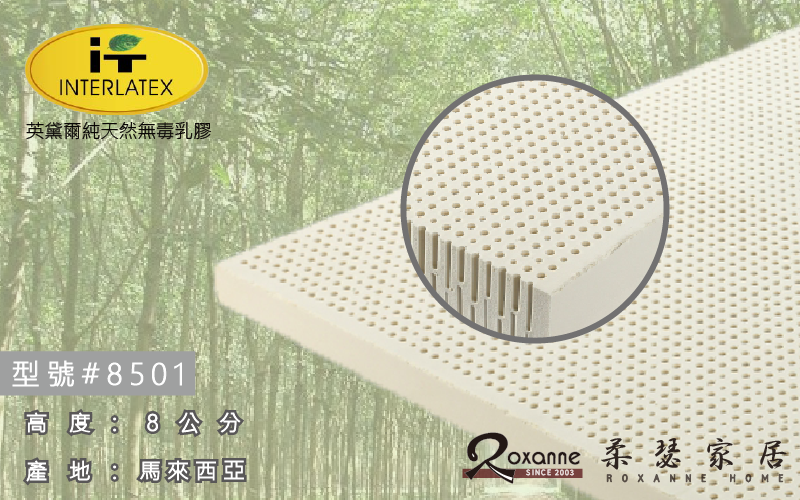 荷蘭英黛爾天然無毒乳膠床墊/8501/8公分/標準硬度