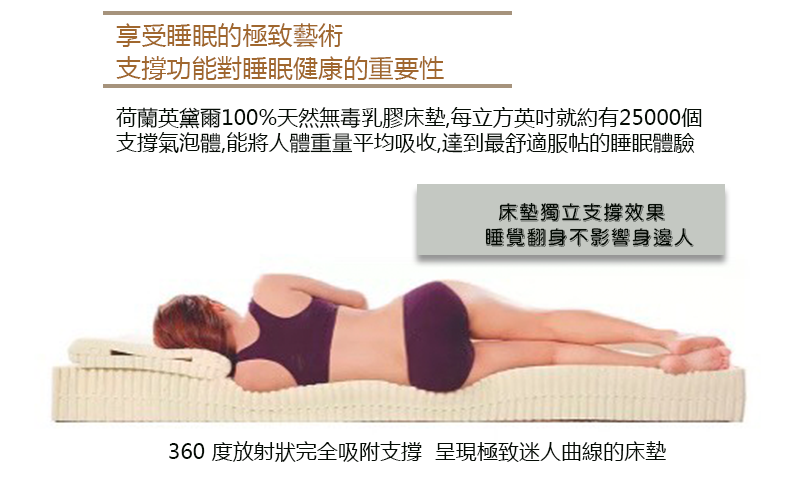 荷蘭英黛爾天然無毒乳膠床墊/8501/8公分/標準硬度