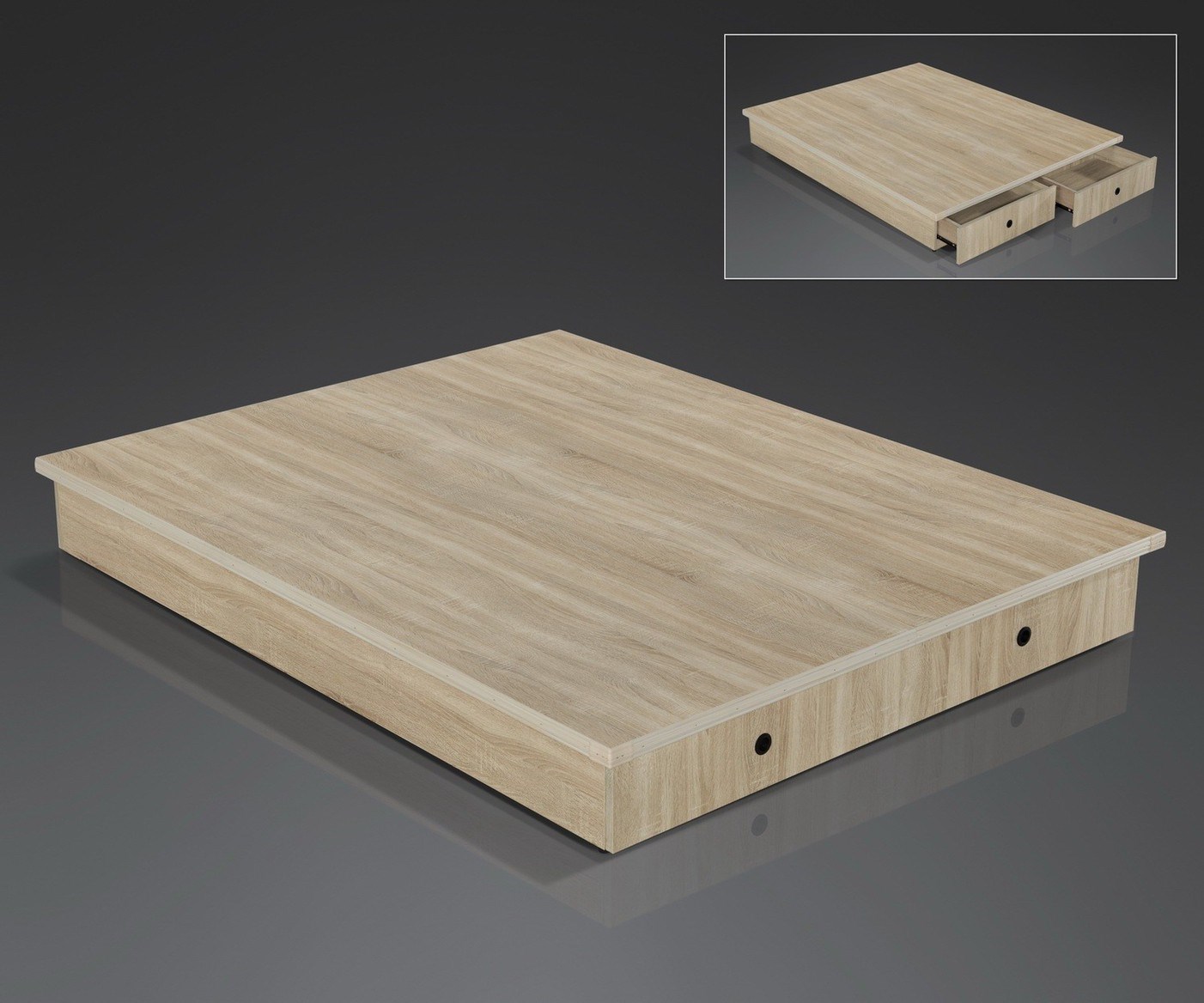 現代簡約收納雙抽床底(雙色可選)