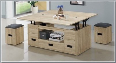 變型金剛多功能茶几（梧桐／灰橡）