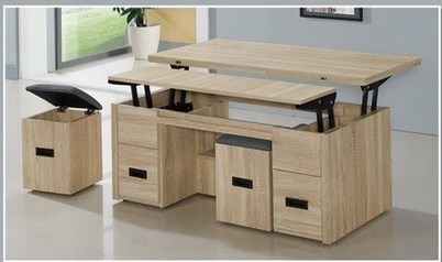 變型金剛多功能茶几（梧桐／灰橡）