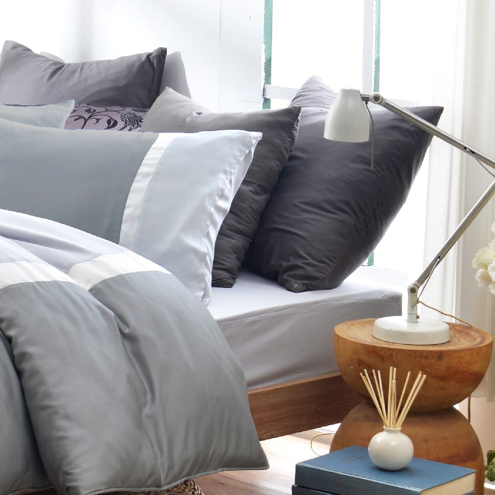 奧斯汀天絲床包組02038-2(淺灰)