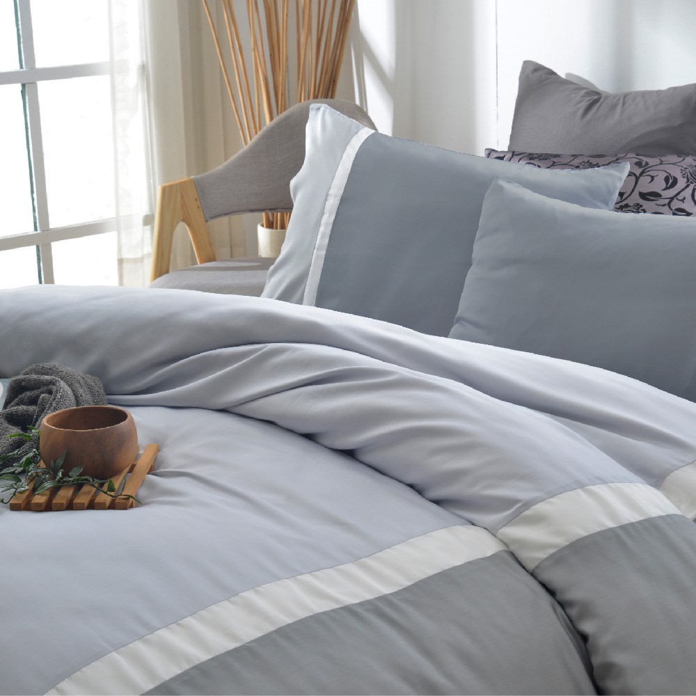 奧斯汀天絲床包組02038-2(淺灰)