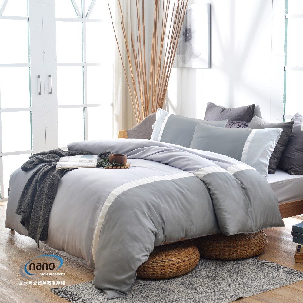 奧斯汀天絲床包組02038-2(淺灰)