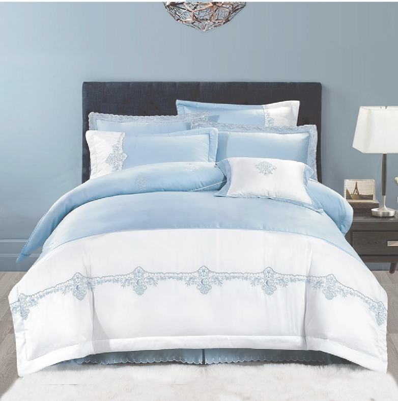 CFF-恩比/80支天絲床罩組/兩用被床包組/冰心