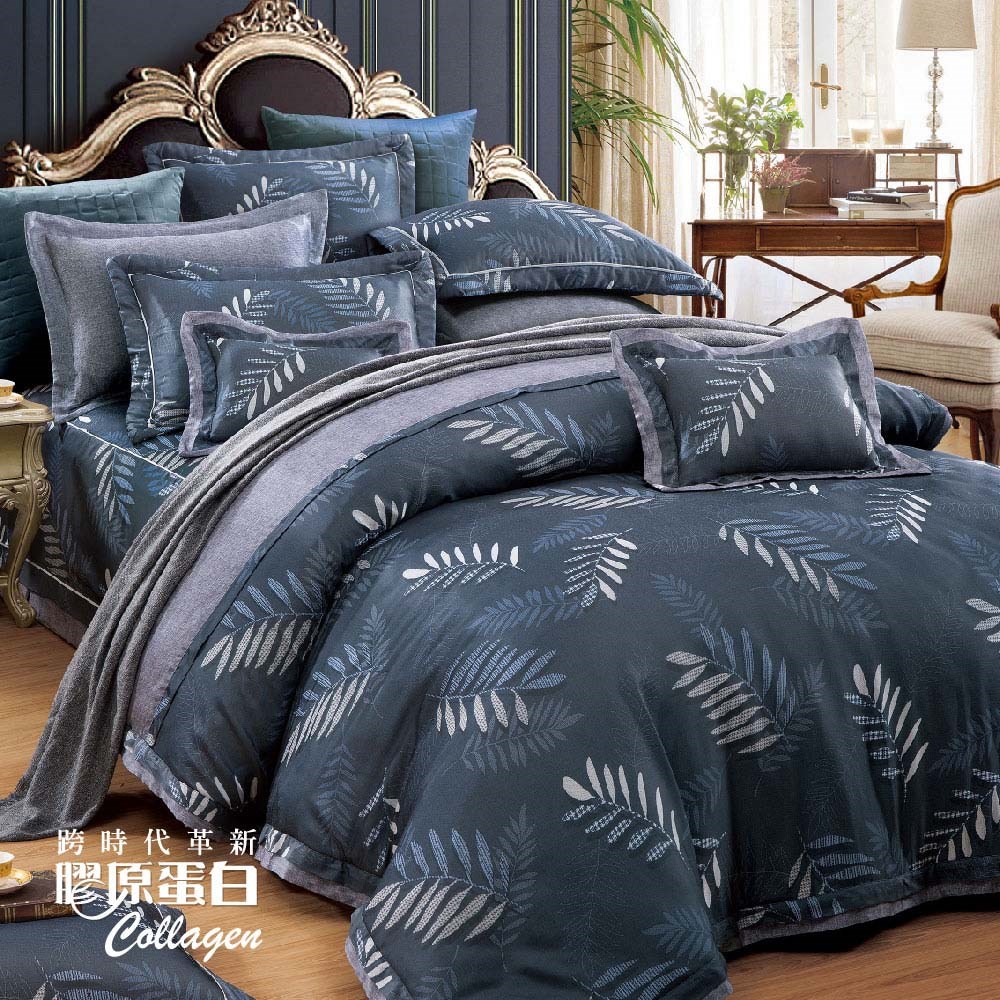 奧斯汀/兩用被床包組/100支天絲膠原蛋白/2345自然風情