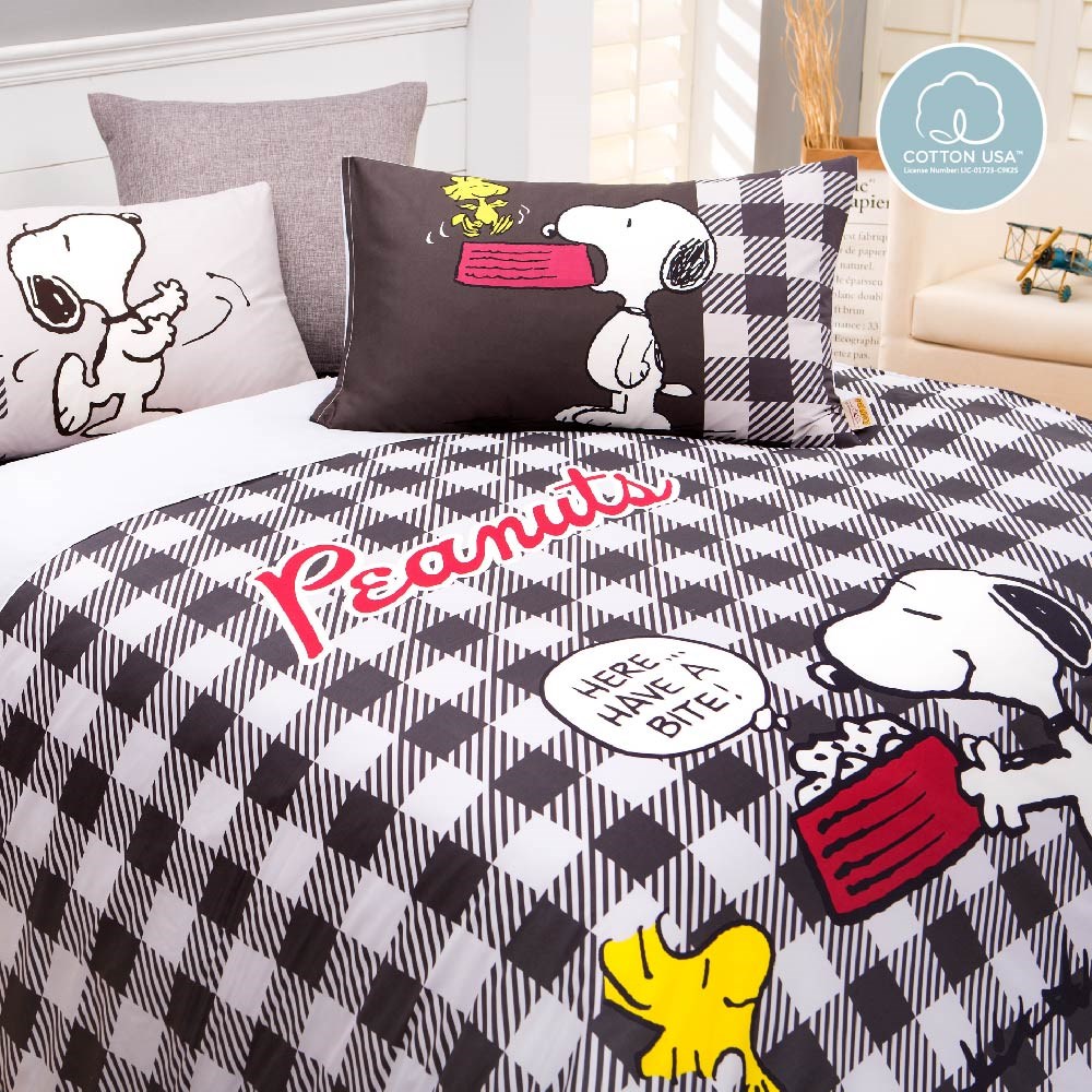 奧斯汀/ SNOOPY /兩用被床包組/床包組/被單/精梳美國棉/SN130交換禮物