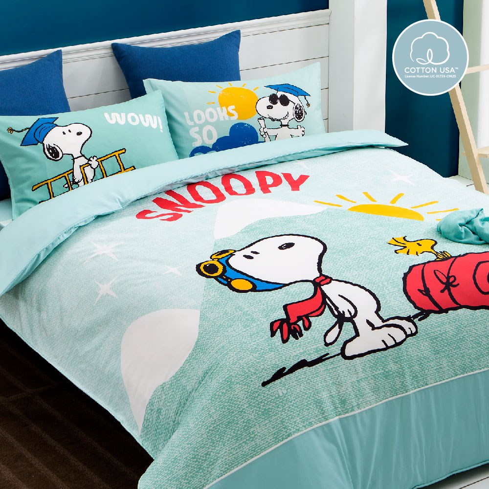 奧斯汀/ SNOOPY /兩用被床包組/床包組/被單/精梳美國棉/SN133探險寶貝