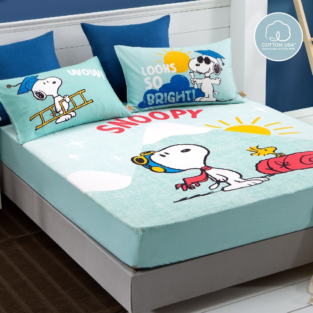 奧斯汀/ SNOOPY /兩用被床包組/床包組/被單/精梳美國棉/SN133探險寶貝