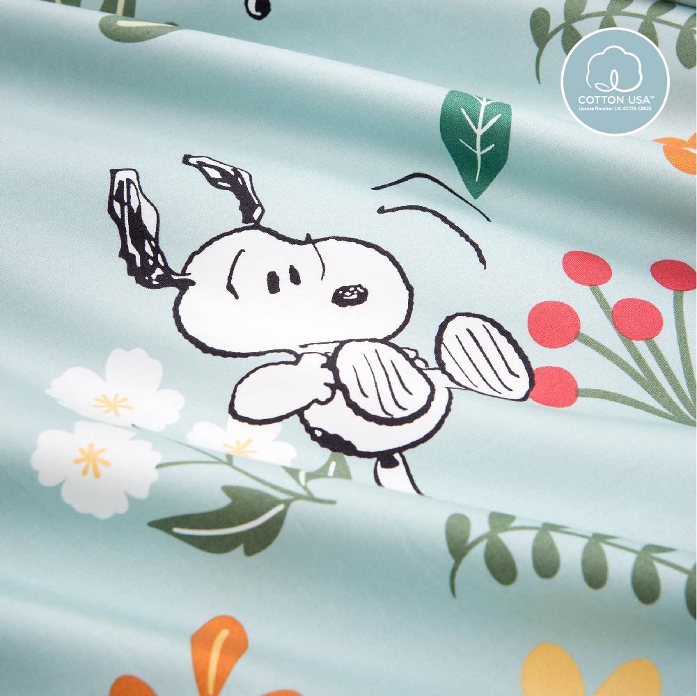 奧斯汀/ SNOOPY /兩用被床包組/床包組/被單/精梳美國棉/SN131花花世界