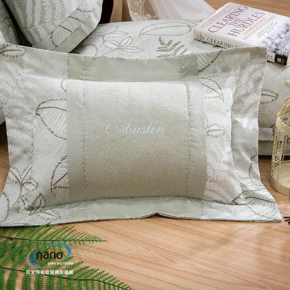 兩用被床包組/床罩組/床包組/被單100%無異纖精梳純棉/2219莎琳(綠)
