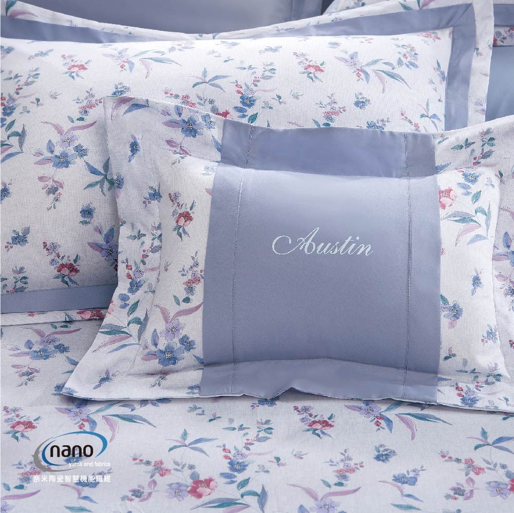 兩用被床包組/床罩組/床包組/被單 /天絲+無異纖純棉二合一/2210花仙子(藍)