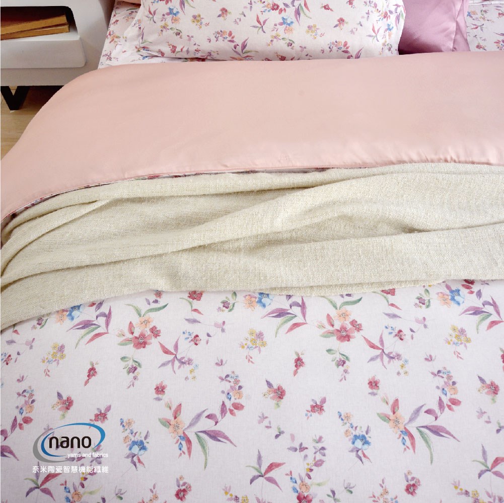 兩用被床包組/床罩組/床包組/被單 /天絲+無異纖純棉二合一/2209花仙子(粉)