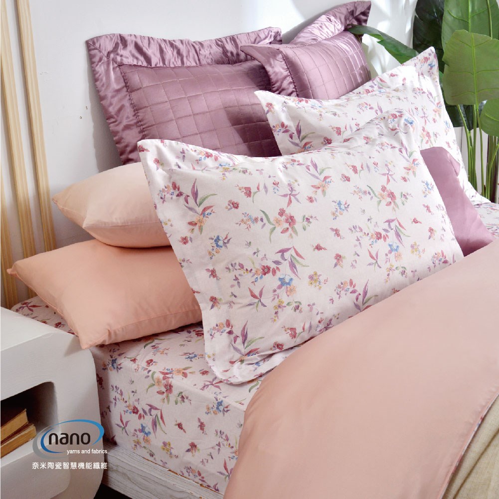 兩用被床包組/床罩組/床包組/被單 /天絲+無異纖純棉二合一/2209花仙子(粉)