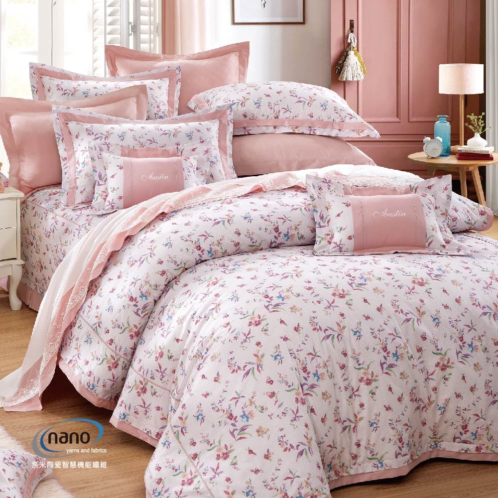 兩用被床包組/床罩組/床包組/被單 /天絲+無異纖純棉二合一/2209花仙子(粉)
