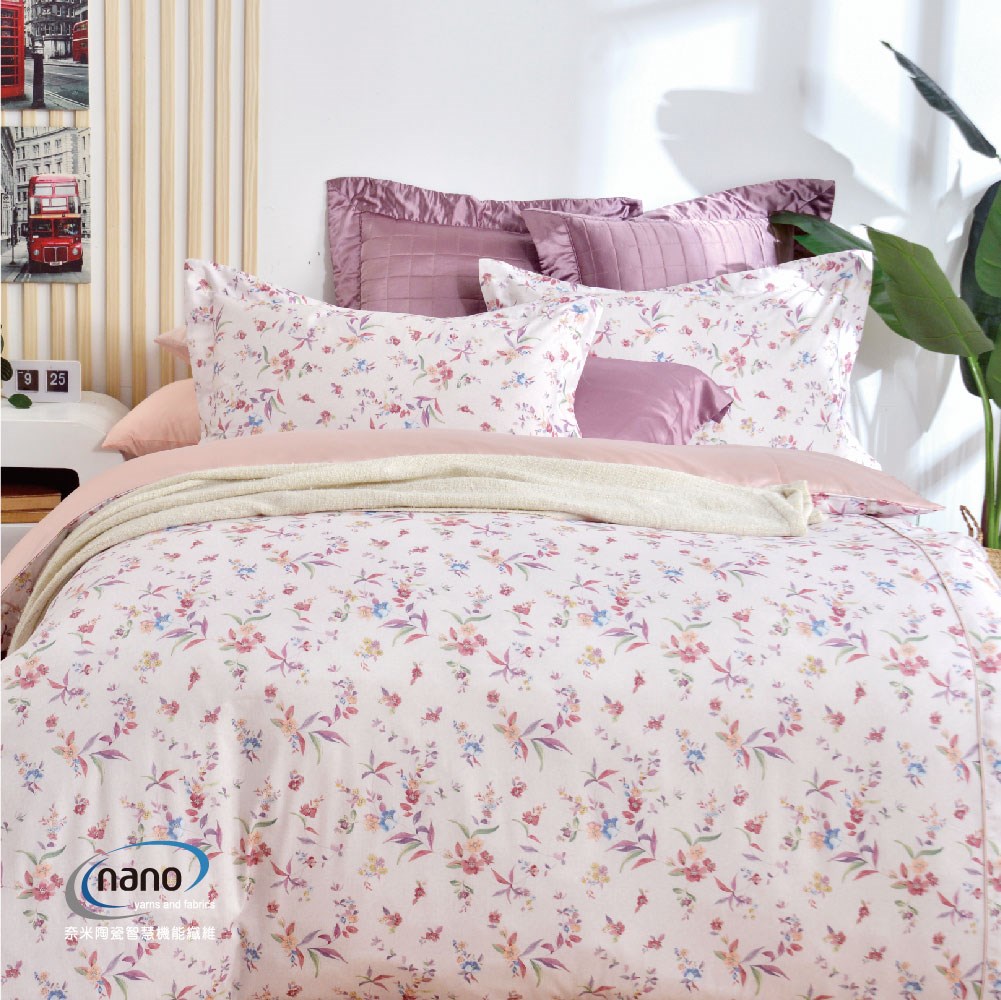 兩用被床包組/床罩組/床包組/被單 /天絲+無異纖純棉二合一/2209花仙子(粉)