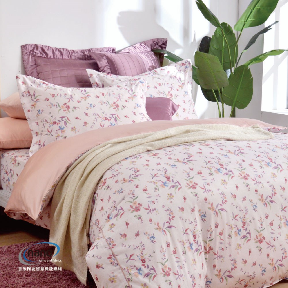 兩用被床包組/床罩組/床包組/被單 /天絲+無異纖純棉二合一/2209花仙子(粉)