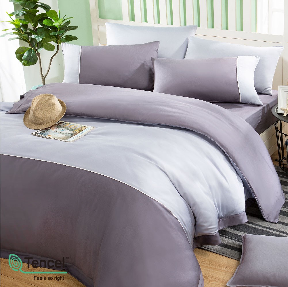 奧斯汀/兩用被床包組/床罩組/床包組/被單/夢幻天絲/2238-5個性紫