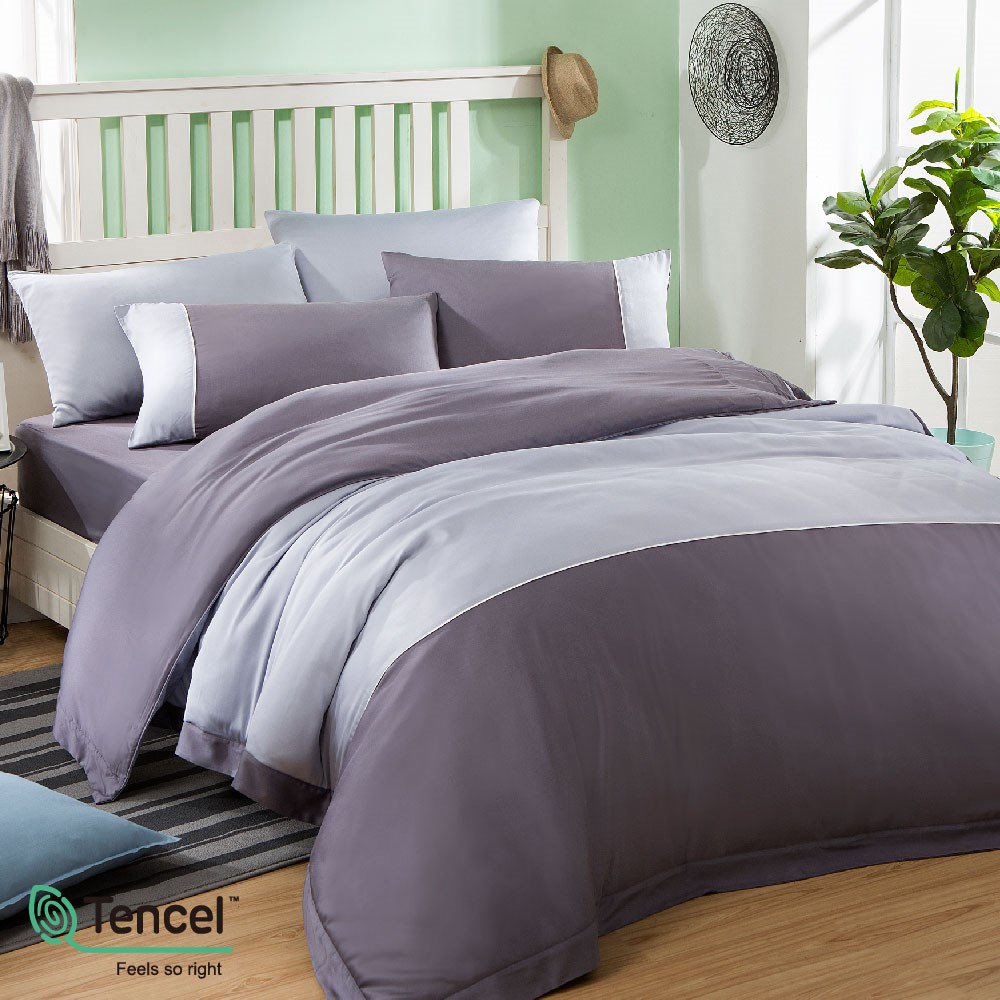 奧斯汀/兩用被床包組/床罩組/床包組/被單/夢幻天絲/2238-5個性紫