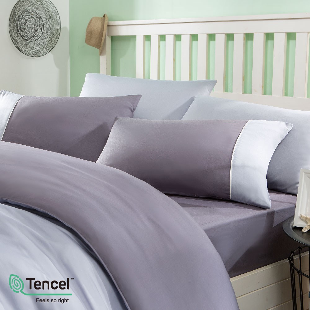 奧斯汀/兩用被床包組/床罩組/床包組/被單/夢幻天絲/2238-5個性紫