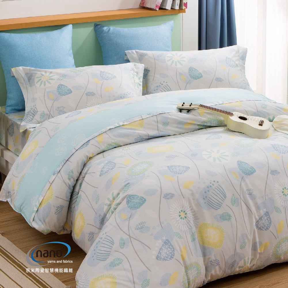 純粹好棉100%無異纖精梳純棉/2223克柔伊|床包組|兩用被床包組|床罩組